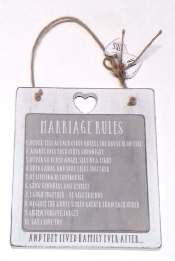 Picture of MARRIAGE RULES WOODEN PLAQUE